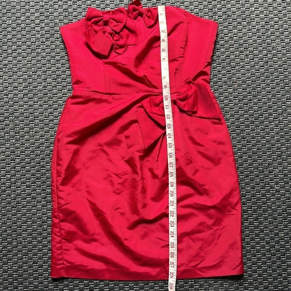 Oasis red strapless mini dress with bow details women’s 6 - Picture 10 of 11